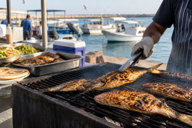 Fish market grills — full meal under 25 AED