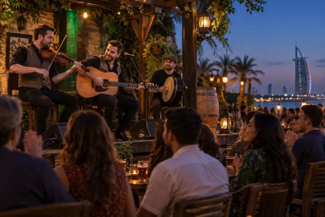 Irish Village — live bands daily, free entry