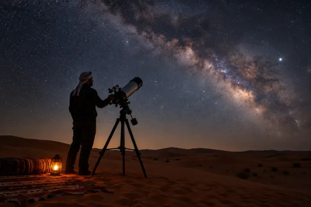 Stargazing Desert Safari — telescope & astronomer