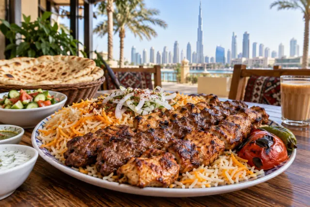 Afghan Khorasan Kabab — huge plates under 25 AED
